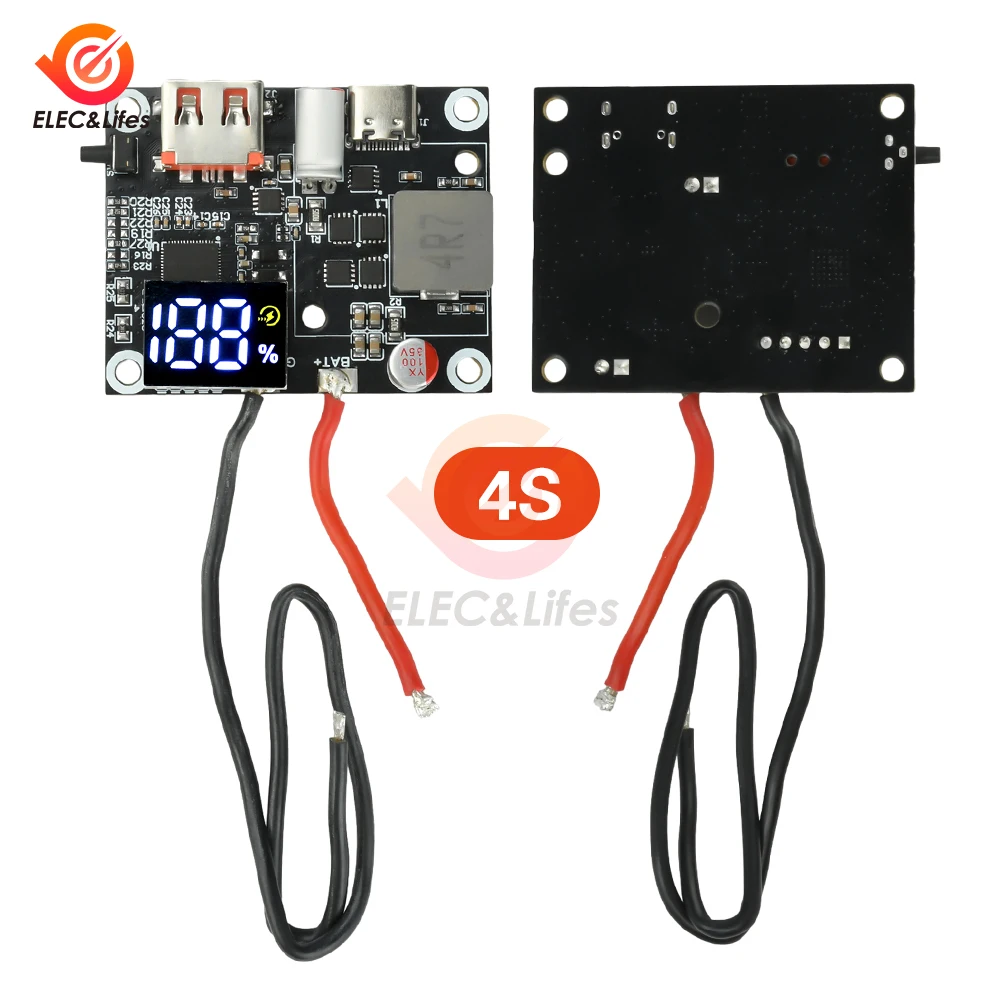 DIY 65W Güç Bankası Kiti Type-C PD3.1 ve USB-A 3-6S Pil LED Dijital Göstergeli Çoklu Protokol Hızlı Şarj Cihazı Mobil Cihazlar için