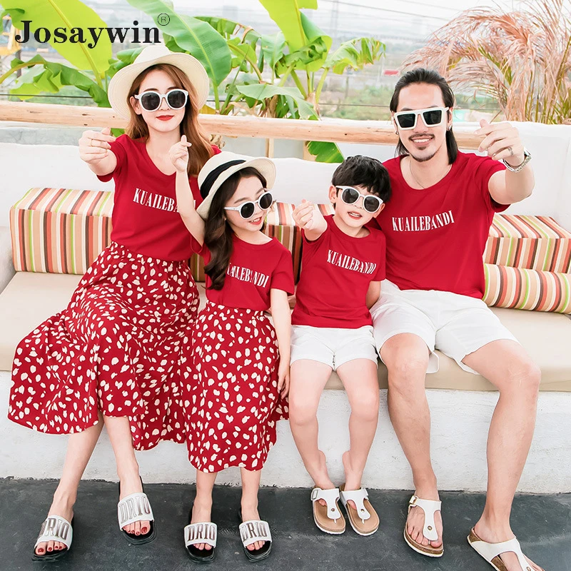 Josaywin-Ensemble de vêtements de famille pour mère et enfant, t-shirt polo  pour fille et père, tenues parent-enfant, vêtements d'été - AliExpress