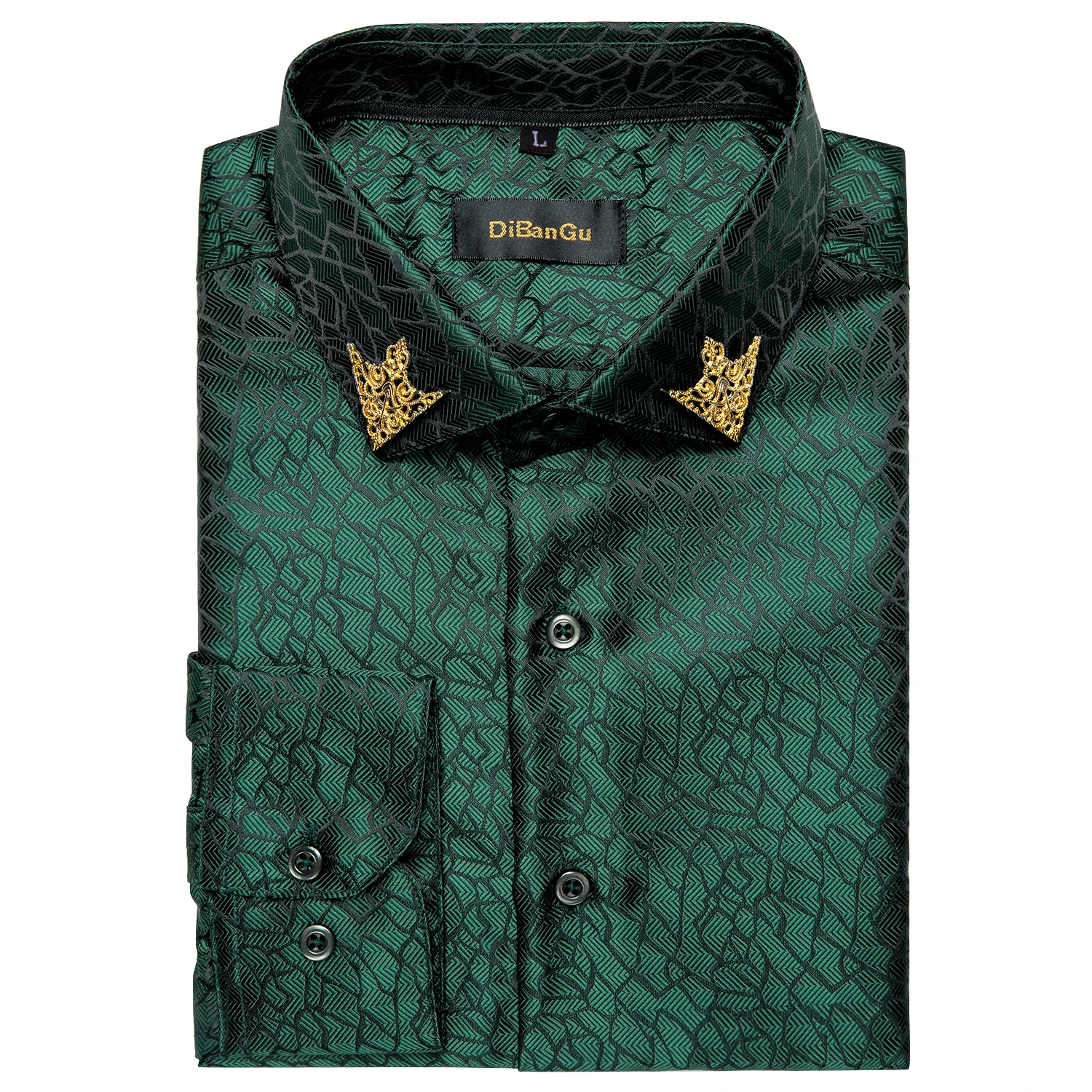 green floral dress shirt men Mens Dress Shirt All Over Floral Green  Tracey Metallic Designs