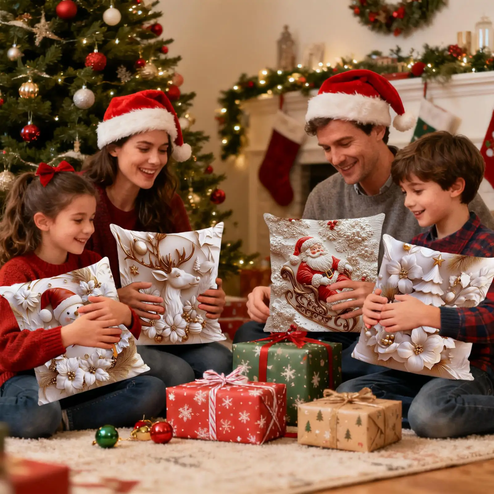 Christmas Pillowcase Modern Decor 18x18inch Christmas Pillows For Couch For Home Room Bedroom Living Couch Sofa Bed Patio Porch