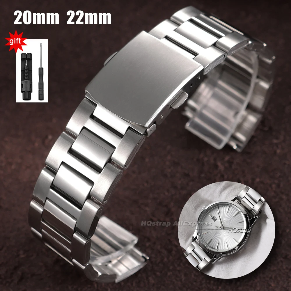 Elegant Stainless Steel Folding Buckle Watch Strap