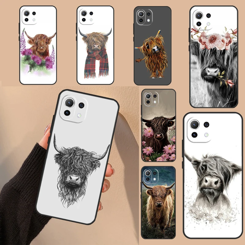 Highland Cow Scottish Art Per Xiaomi 13 Ultra 11T 12T Pro 12 Lite 12X Custodia Per Poco X5 X3 F5 Pro M6 M5S F4 X4 Gt F3