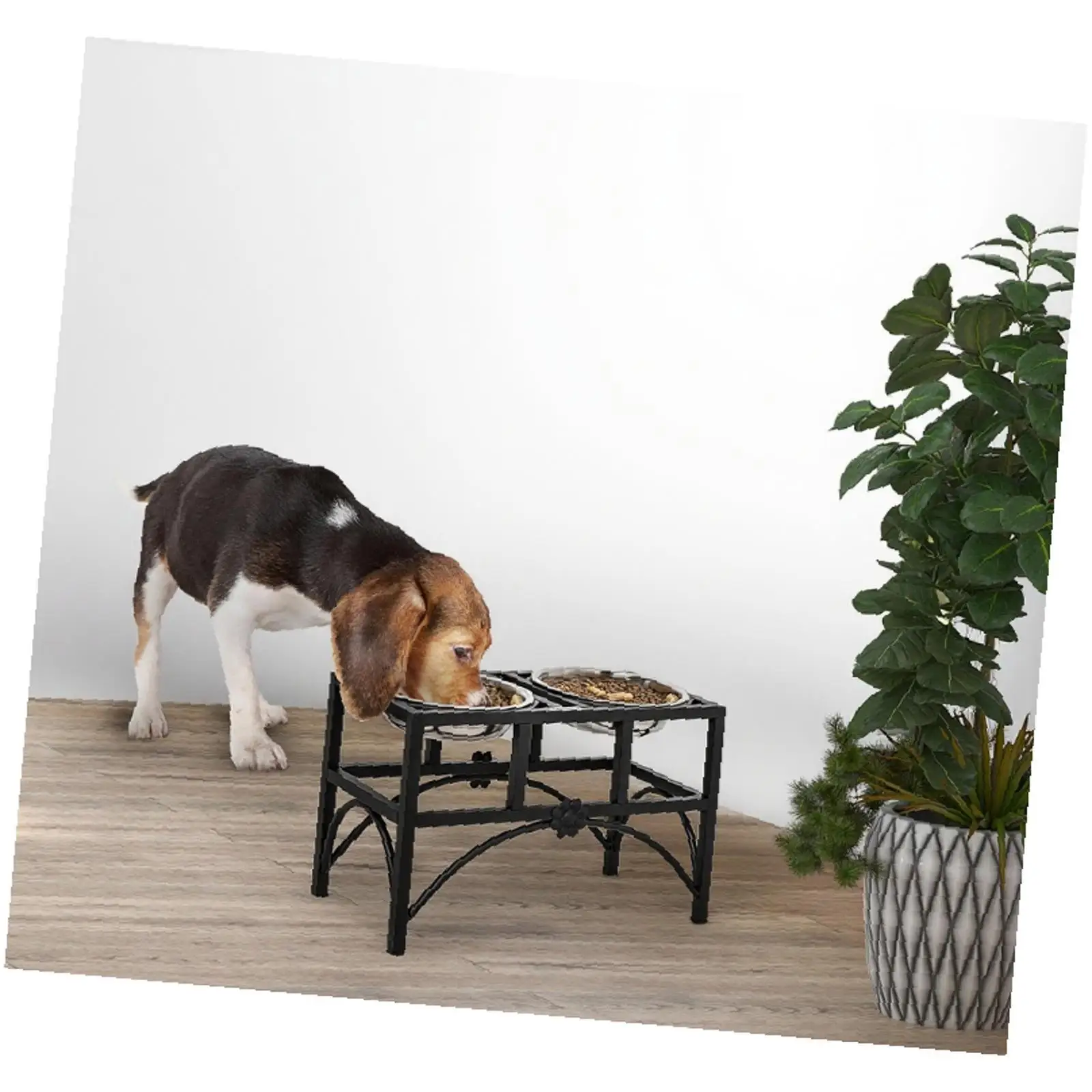 Raised Dog Food Bowls Non-slip Iron Pet Beds Furniture Double Stainless Steel Feeder Stand for Large Dogs Eating Raised Dog Food Bowls Non-slip Iron Pet Beds Furniture Double Stainless Steel Feeder Stand for Large Dogs Eating