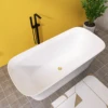 67" Acrylic Free Standing Tub - Classic Oval Shape Soaking Tub, Adjustable Freestanding Bathtub with Integrated Slotted Overflow 5