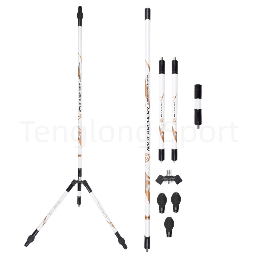 Nika Archery Recurve Bow Stabilizer Bar Carbon Fiber Stabilizer White