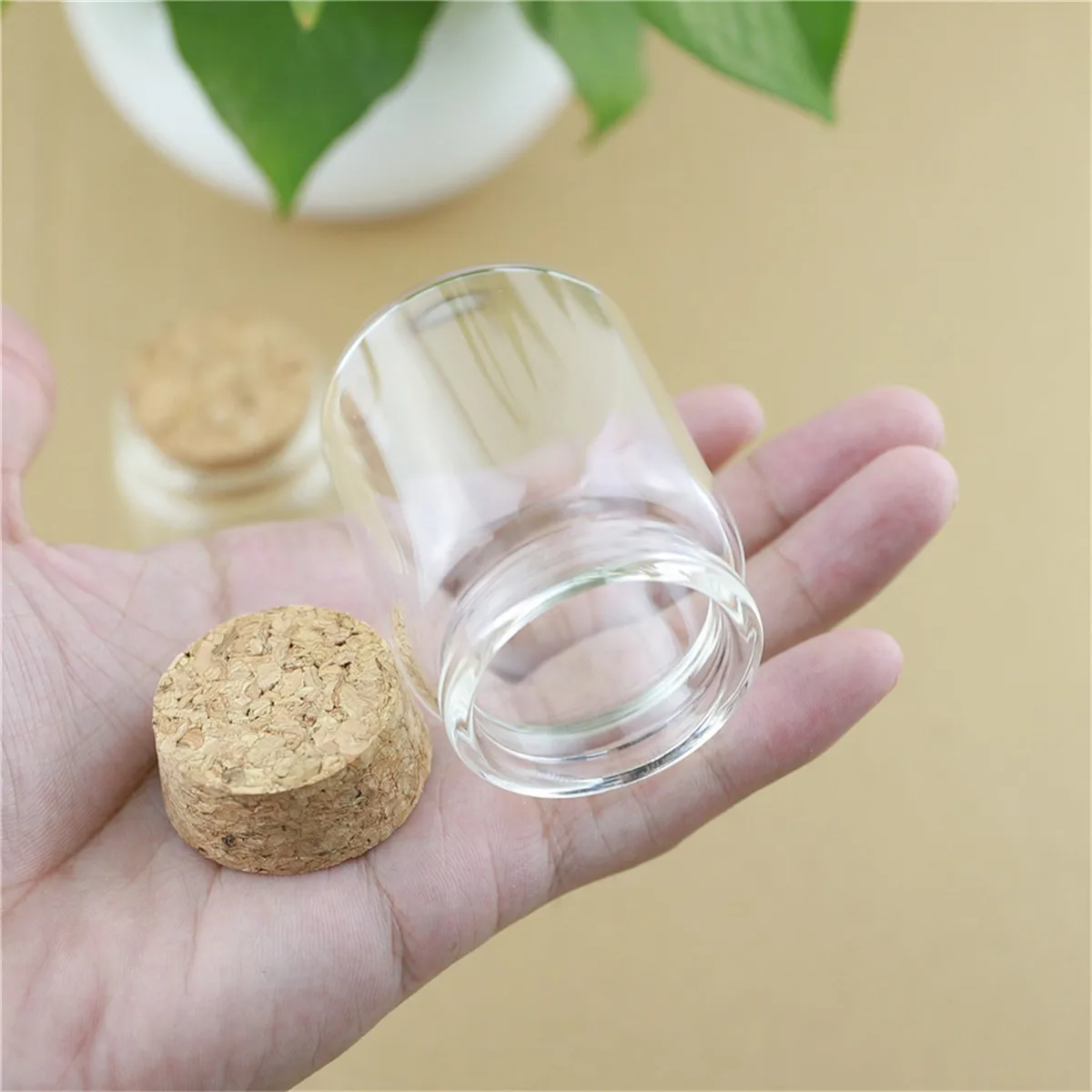 6 Pcs/lot 32*47*60mm 60ml Little Glass Jar empty Glass Bottle Stopper Spicy Storage Jars spice Containers Candy Vials 5
