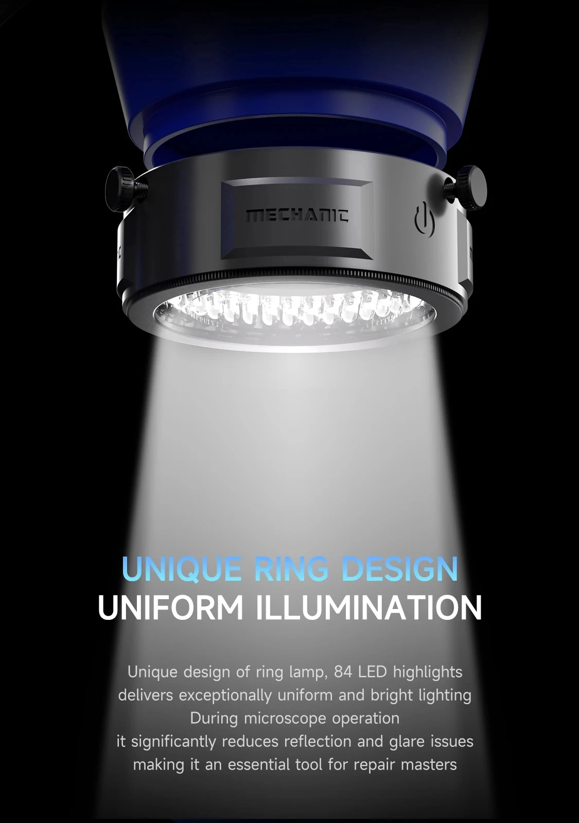메카닉 LS5 LS6 현미경 링 라이트 편광 84 LED 링 램프 조절 가능 눈부심 방지 반사 제거 조명 도구