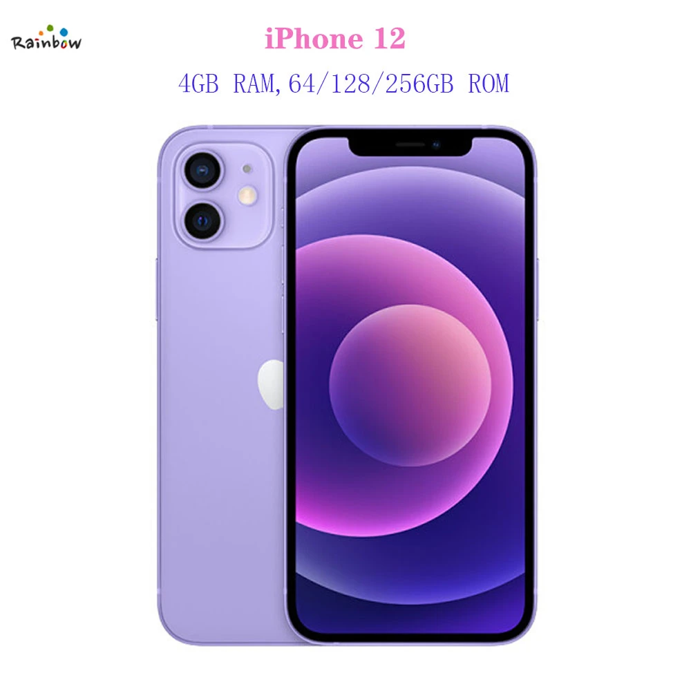 Original iPhone 12 5G LTE Face ID 6.1'' 4GB&64/128/256GB Apple iPhone 12IOS A14 Bionic Hexa Core Dual 12MP Unlocked Cellphone