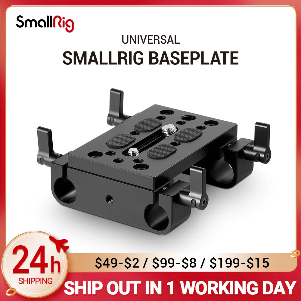 

SmallRig Camera Mounting Plate Tripod Mounting Plate with 15mm Rod Clamp Railblock for Rod Support / Dslr Rig Cage-1775