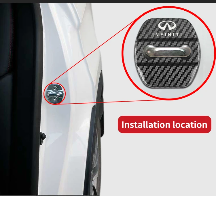 Car Door Lock Cover Car Door Lock Stickers Car Door Cover 4pcs Car Styling Auto Door Lock Cover Car Sticker Case For Infiniti FX35 Q50 ESQ QX50 QX60 QX70 EX JX35 G35 G37 EX3