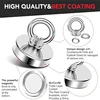 D32/36mm-Neodymium Fishing Magnets, High Pulling Force Rare Earth Magnet with Countersunk Hole Eyebolt for Retrieving in River 5