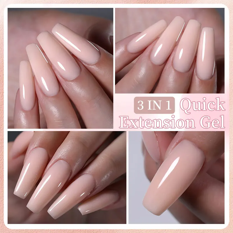 Lilycute 7Ml Snelle Verlenging Nagelgel Vernis Semi-Permanent Acryl Kristal Wit Helder Nude Gel Nagellak Uv Constructie Gel