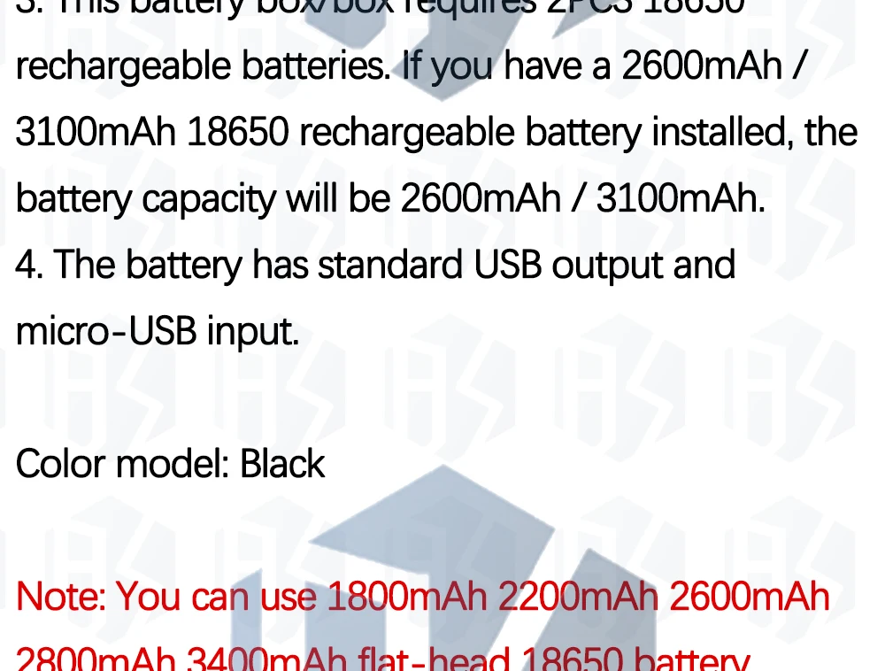 2 x18650 USB Power Bank Fall Kit 18650 Batterie ladegerät DIY Box Shell Kit schwarz für Smartphone MP3 elektronische mobile Aufladung – Detail 3