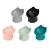 New cat bowl with long ears and high feet bowl with cat and dog neck protection and anti-overturning plastic raised pet bowl 3