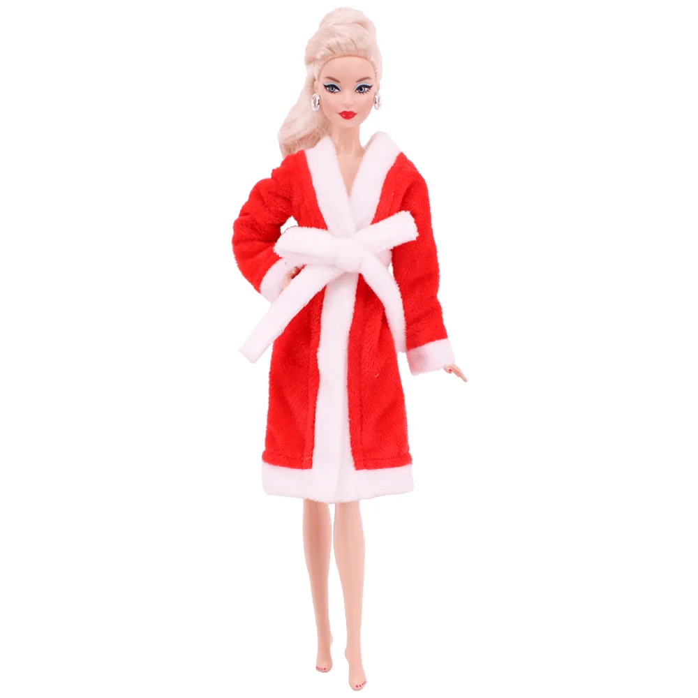 Doll Clothes Bathrobe Mulitcolor Robe Plush Solid/Leopard Dress For 11.8inch 30Cm Accessories Baby Girl's Holiday Gifts