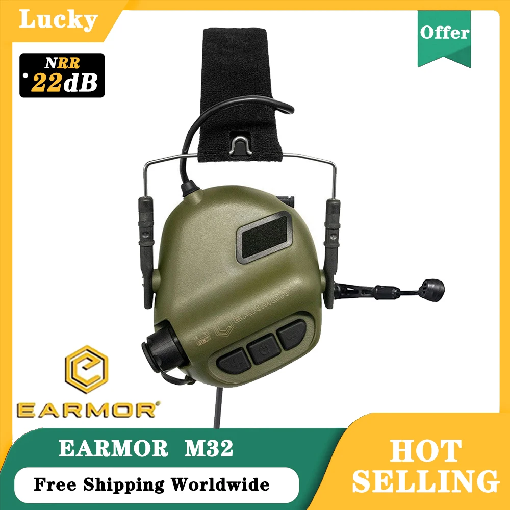 EARMOR M32 MOD4 Tactical Headset Jagd & Schie&szlig;en Ohrensch&uuml;tzer MIT Mikrofon Sound Verst&auml;rkung Nato TP120 Jacke