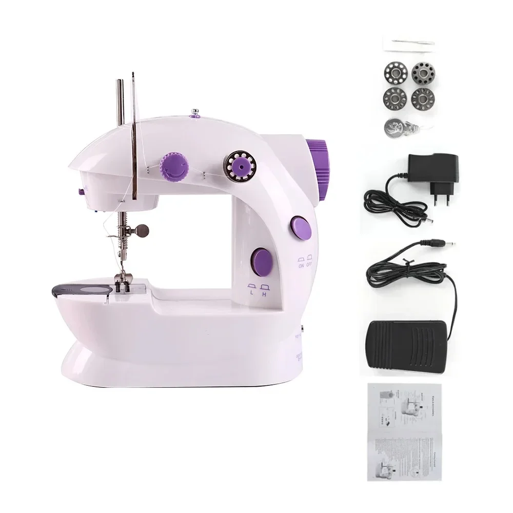 Household 202Mini Sewing Machine sewing machine Handheld Sewing Machine with Light Cutter Foot Pedal Portable Night Light Machine