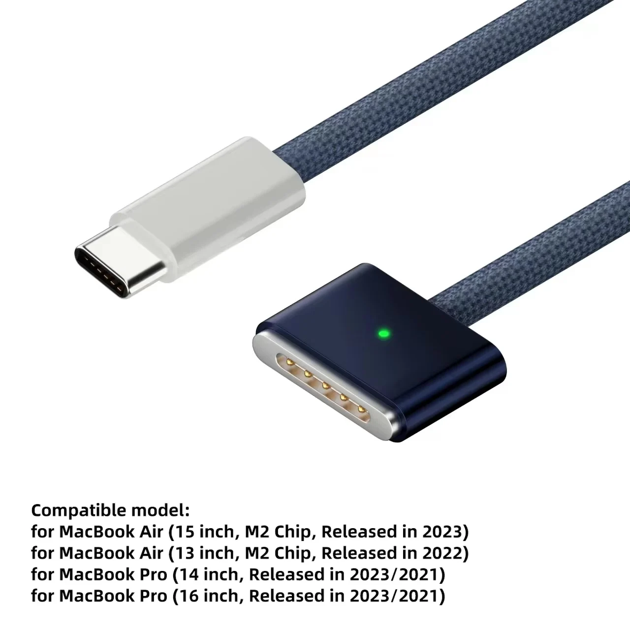 Cavo di ricarica magnetico Magsaf3 compatibile da USB-C a cavo di ricarica per laptop magsafe3 PD 140W per MacBook Air/Pro A2442 A2485 A2681