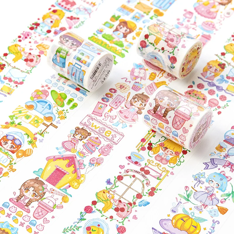 

10pcs/1lot Masking Tapes Amu's Wonderful Fantasy Sticky Bear Decorative Adhesive Scrapbooking DIY Paper Japanese Stickers