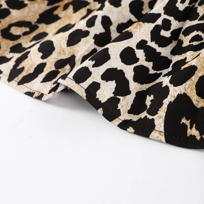 Chic Leopard Printed Lace Up Top For Women Casual V Neck Sleeveless Vest New Spring Summer Female High Street Wasitcoat