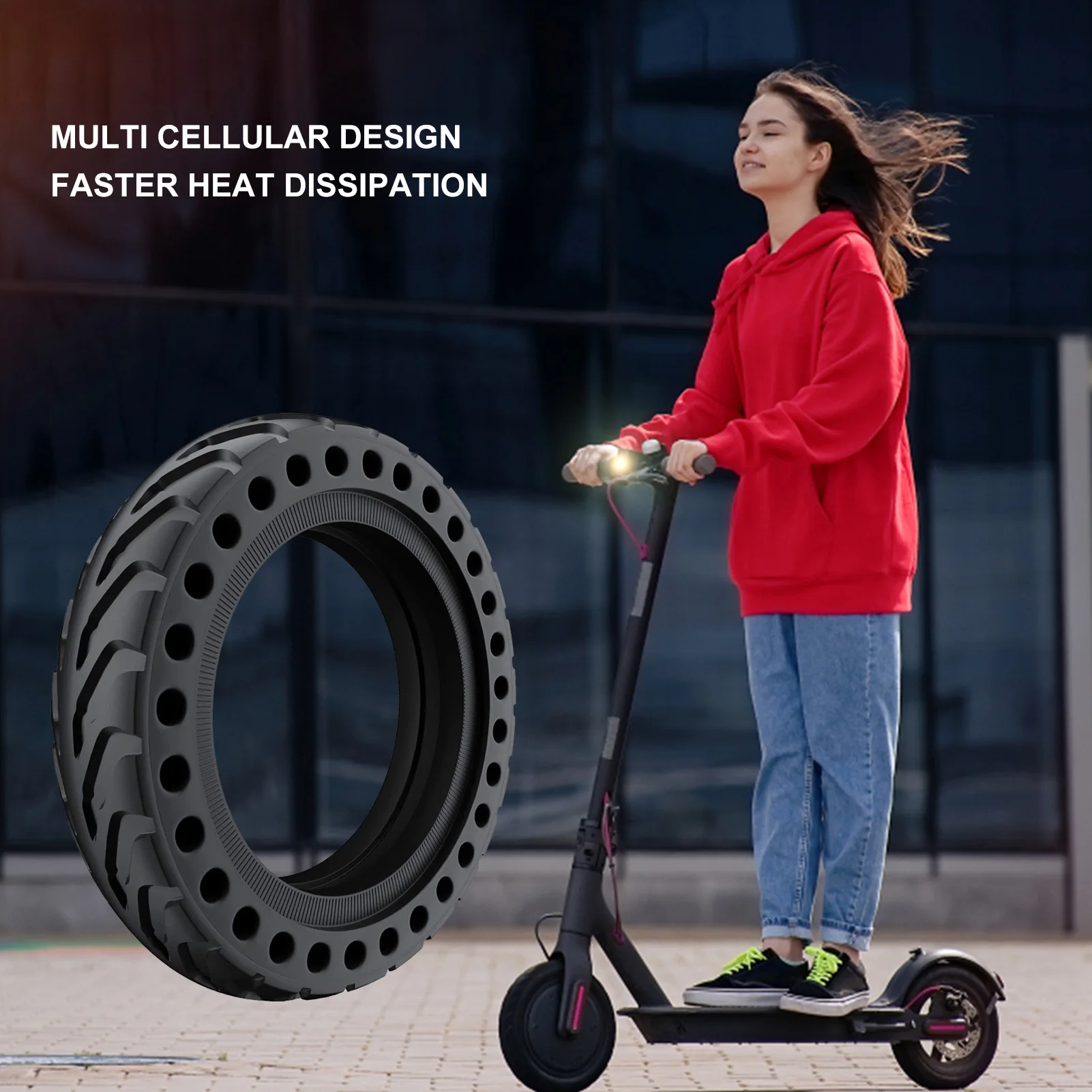 Solid Tire For Xiaomi M365 Electric Scooter 8.5'' Rubber Honeycomb Tyre Anti-riot Comfortable Scooter Wheel's Replacement