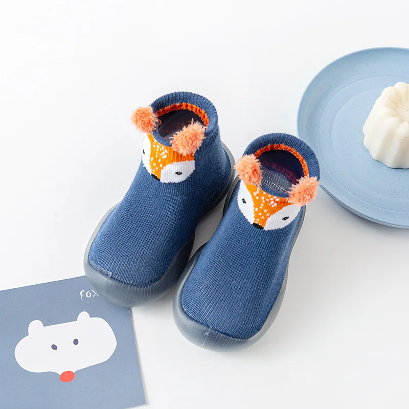 Newborn Girls Boys Cute Toddler Shoes Socks Winter Baby Cartoon Animal Floor Socks with Rubber Soft Anti Slip Sole Infant Stuff