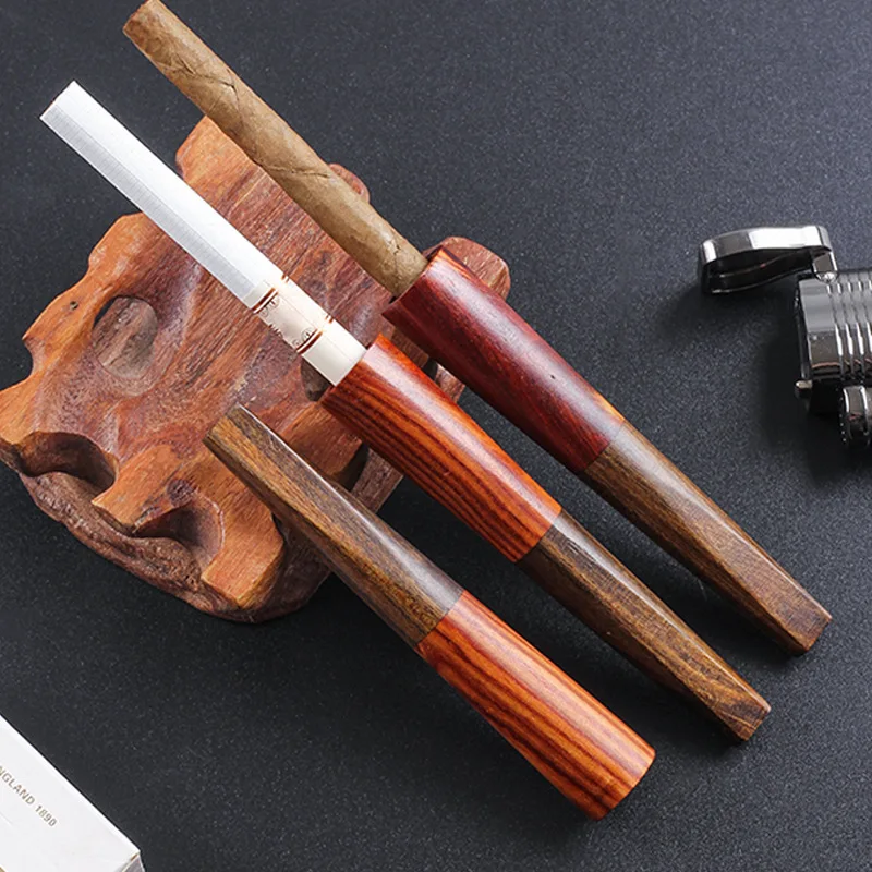 Solid Wood Cigarette mouthpiece Smoking Pipes Tobacco Rolling Paper Cigarette Pipe Classical