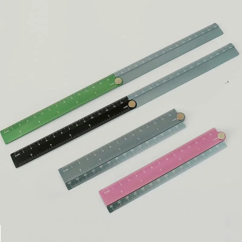 이미지 회전 접이식 눈금자, 초등 학생 다기능 눈금자 문구 정밀 측정 도구, 30cm, 1 개