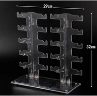 Two Row Sunglasses Rack 10 Pairs Glasses Holder Display Stand Transparent R9JE 2