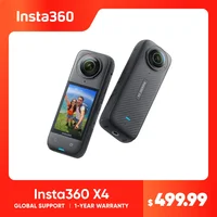 Insta360 X4 - 8K Waterproof 360 Action Camera, 4K Wide-Angle Video, Invisible Selfie Stick, Removable Lens Guards, 135 Min Last 1