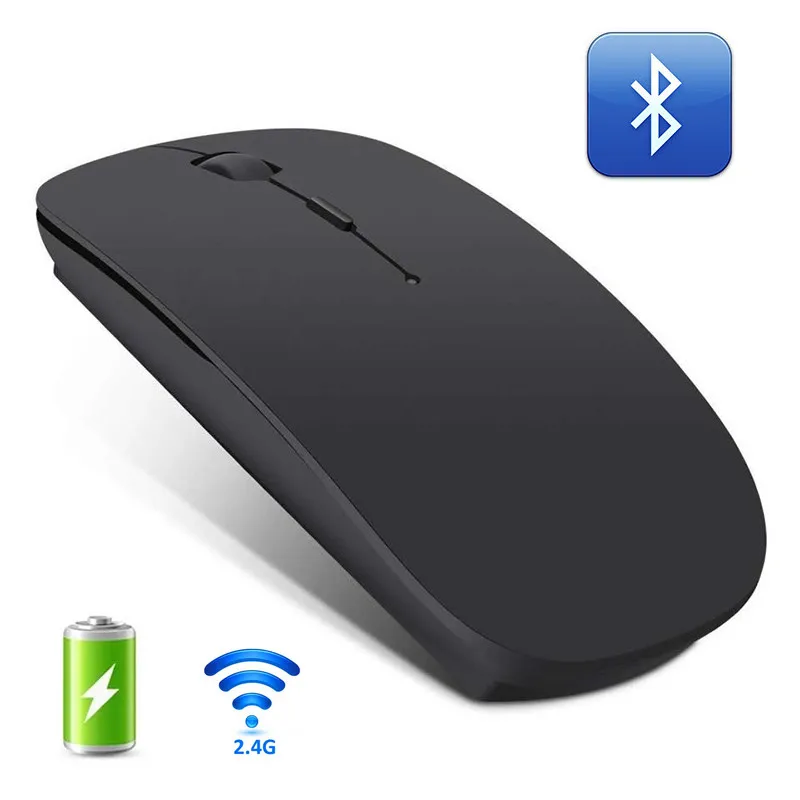 

Беспроводная мышь, Bluetooth мышка для компьютера, бесшумная, аккумуляторная эргономичная мышь 2,4 ГГц, USB оптические мыши для ноутбука, ПК