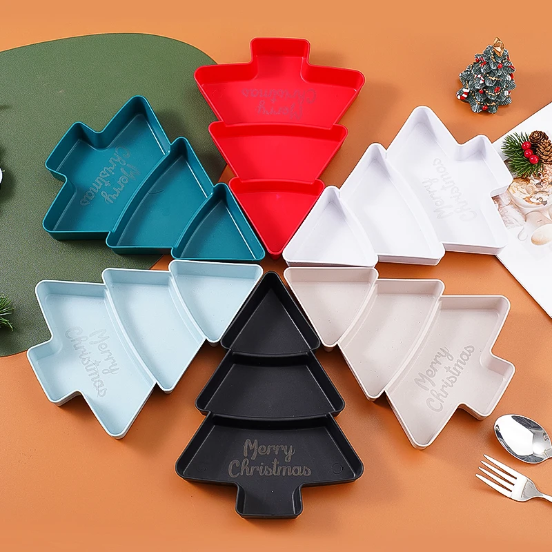 1/6pcs Christmas Tree Platter Nut Candy Snack Fruit Tray for Restaurant Family Dinner Party Picnic stainless steel tray jewelry display tray wooden food tray pagan ritual tray glass meal plate