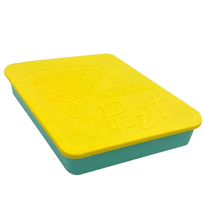 Pizza Storage Container Silicone Food Box With 4 Serving Trays Pizza Pan Pizza  Keeper With Lid
