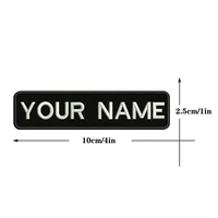 Custom Personalized Name & Number Patch – 10cm x 2.5cm Embroidered Stripes Badge, Armband Tag with Iron-On or Hook & Loop Backing - Image 3