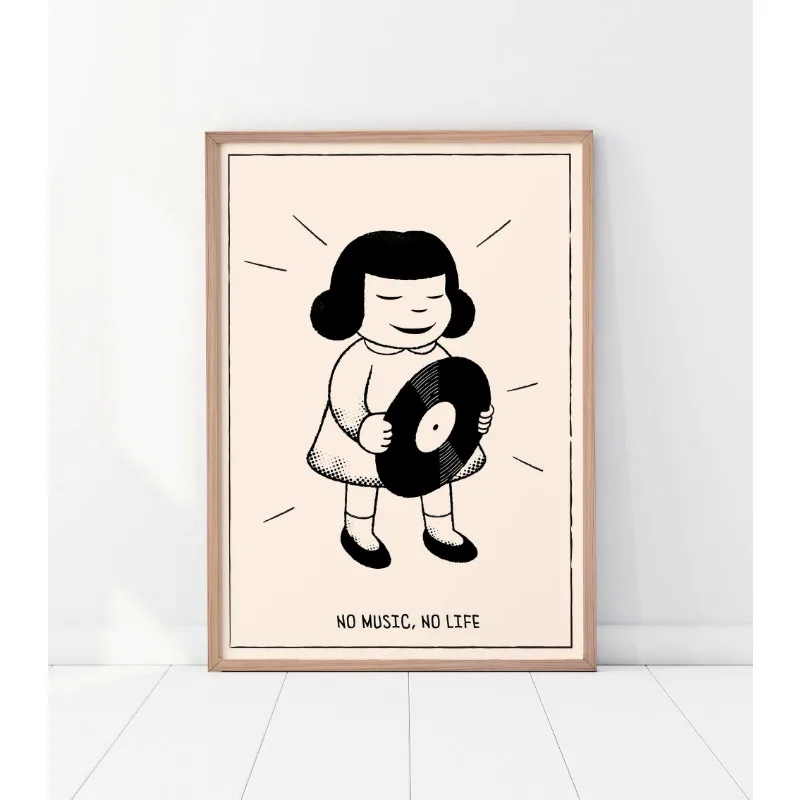 Vintage Vinyl Record Canvas Art - Minimalist Turntable Wall Decor
