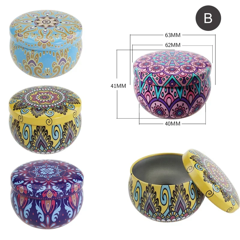 Storage box Candle Cans Tea Caddy Tea Box Containers Coffee Candy Snacks Small Sealed Jars Tin Mini Portable Packaging Teaware