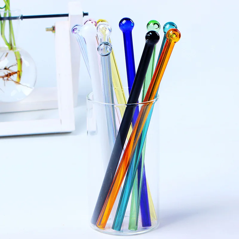 Glass Straws Shatter Resistant Short Reusable Glass Straw Bar Drinking Straws Perfect for Cocktail Smoothies Coffee Juice