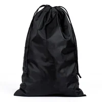 10pcs/lot Customized logo black nylon waterproof underwear socks umbrellas storage bag double drawstring travel pocket 2