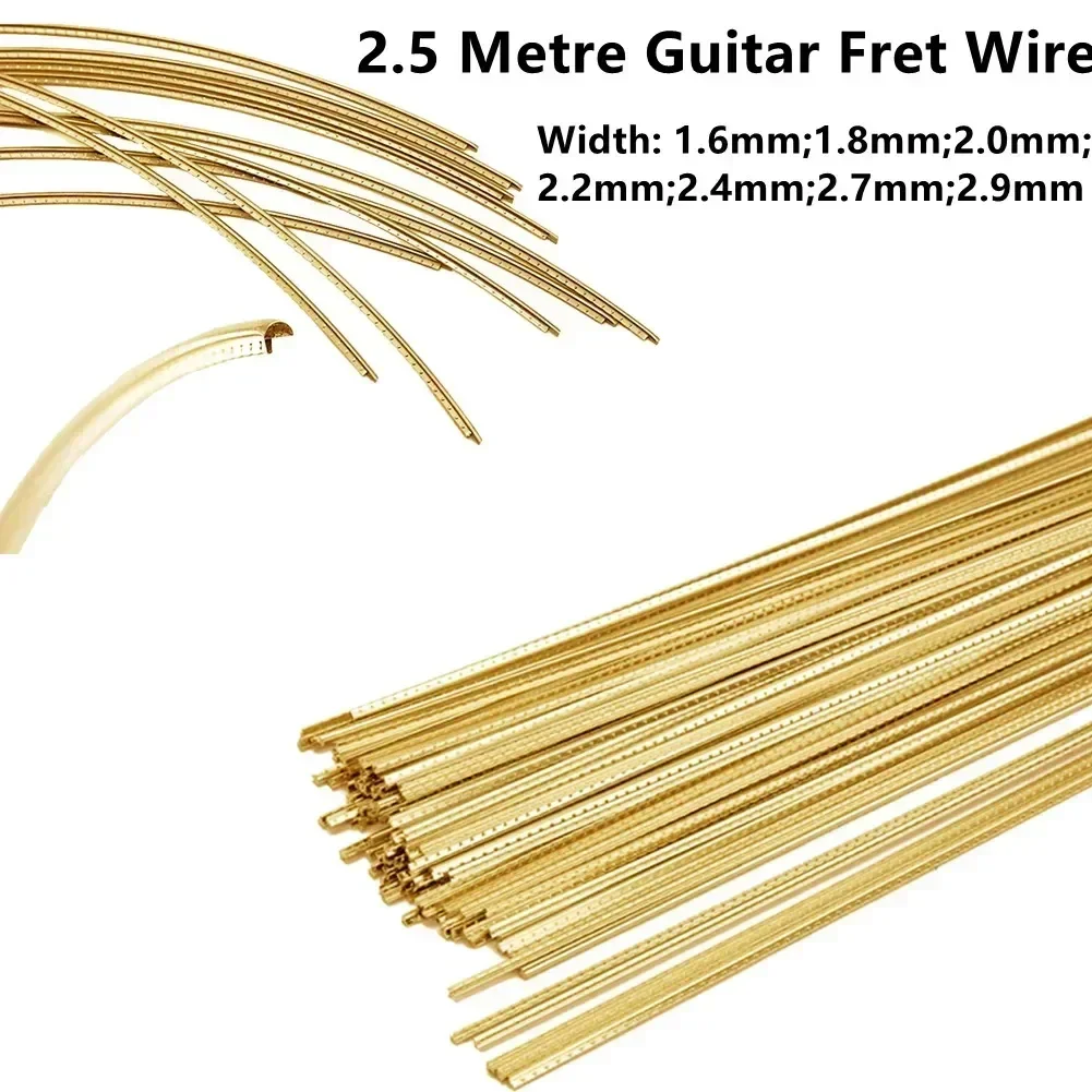 Radian Guitar Fret Wire 2.5Metre Guitar Fingerboard DIY Fret Wire Brass Width 1.6 1.8 2.0 2.2 2.4 2.7 2.9mm Brass For Bass