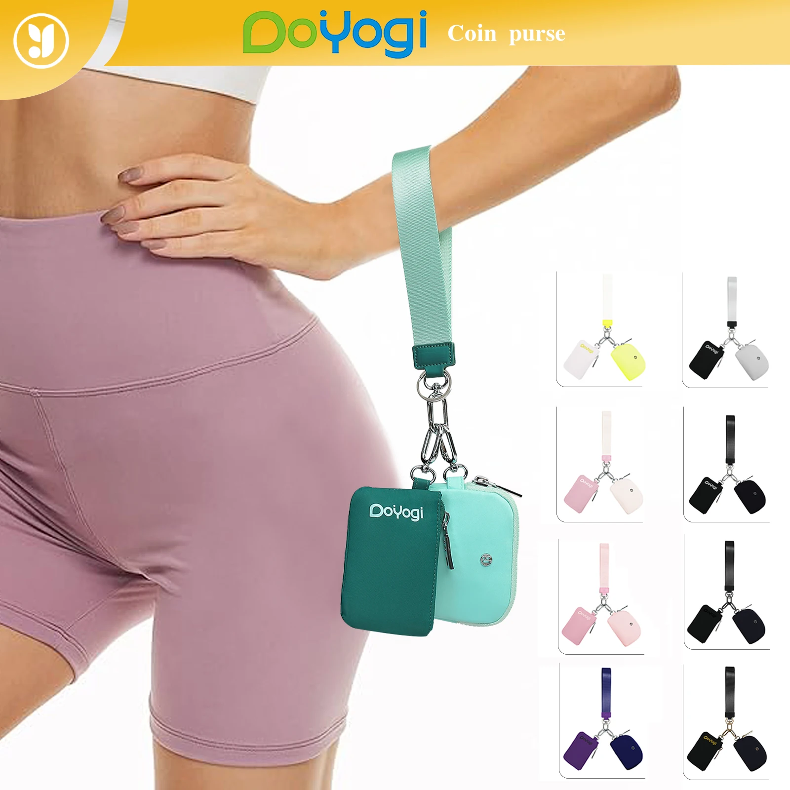 Huifllyhui Dual Pouch Wristlet Wallet Für Frauen - Mini Geldbörse Mit Abnehmbaren Taschen, Schwarz