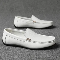 New British Style Mens Casual Shoes Genuine Leather Slip on Flats Men Handmade Loafers Moccasins Luxury Brand Male Driving Shoes 2