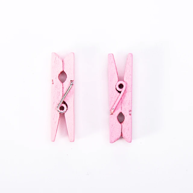 Clothes Pins Mini Clothespins Colored - Pink Wooden Small
