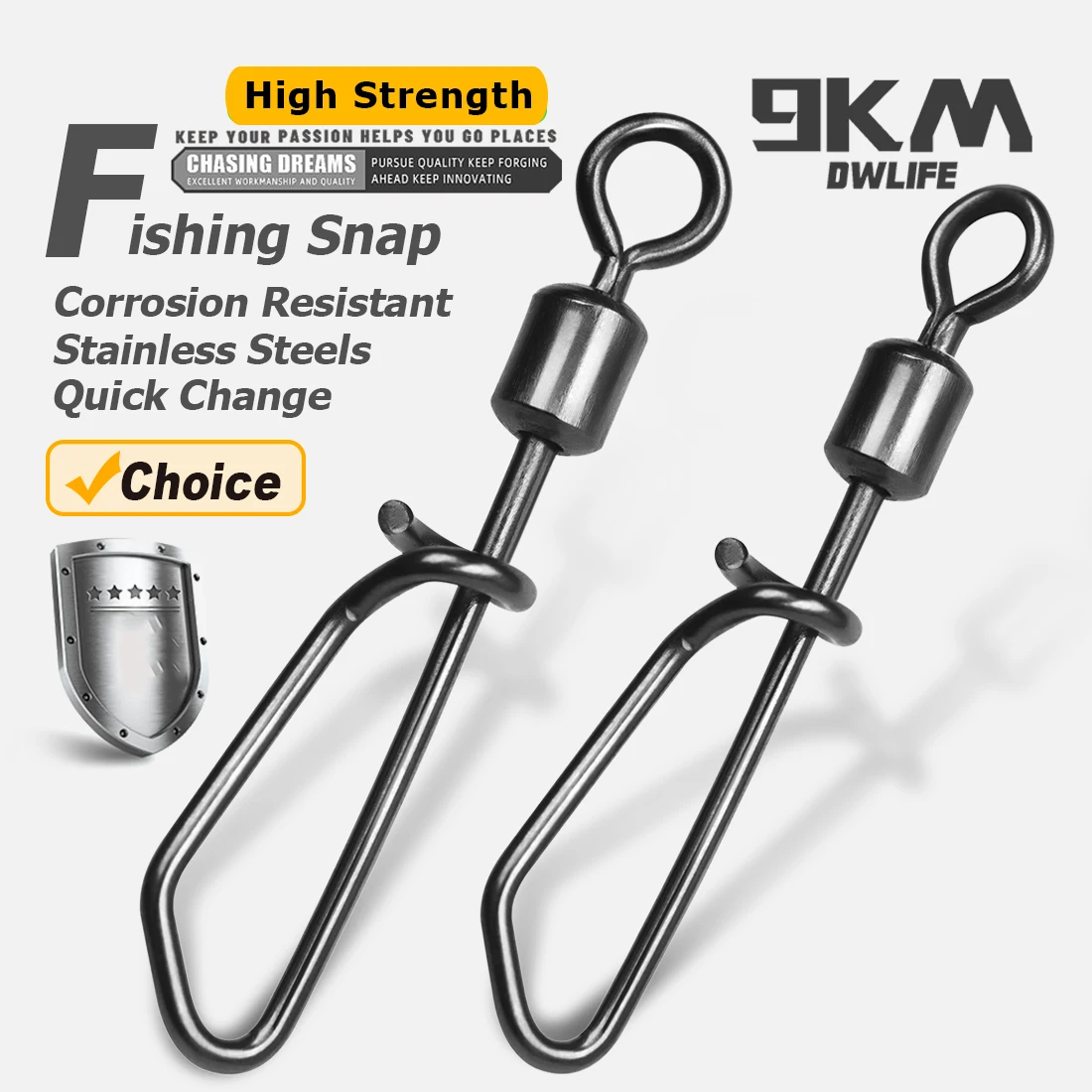 Atibin Fishing Snap Swivels - Stainless Steel Barrel Swivel Clips For Saltwater & Freshwater