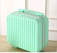  Cute Suitcase Waterproof Explosion-proof Lady Travel Handbags Women's Makeup Bag Size:30-14-22cm 