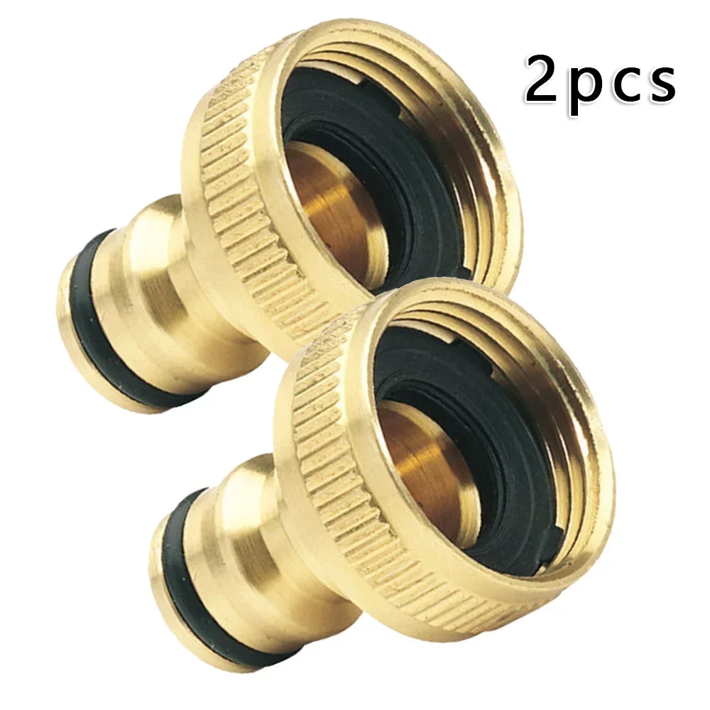 2PCS 3/4" to 1/2" Brass Hose Adapter Connector - Quick Water Tap to Pipe Fitting for Garden Faucets & Irrigation Systems