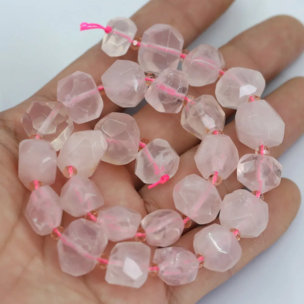 

Бусины APDGG из драгоценного камня, натуральный розовый кварц, граненые бусины «Freedom Nugget» из драгоценного камня 15 ''ювелирные изделия на нитях Making DIY