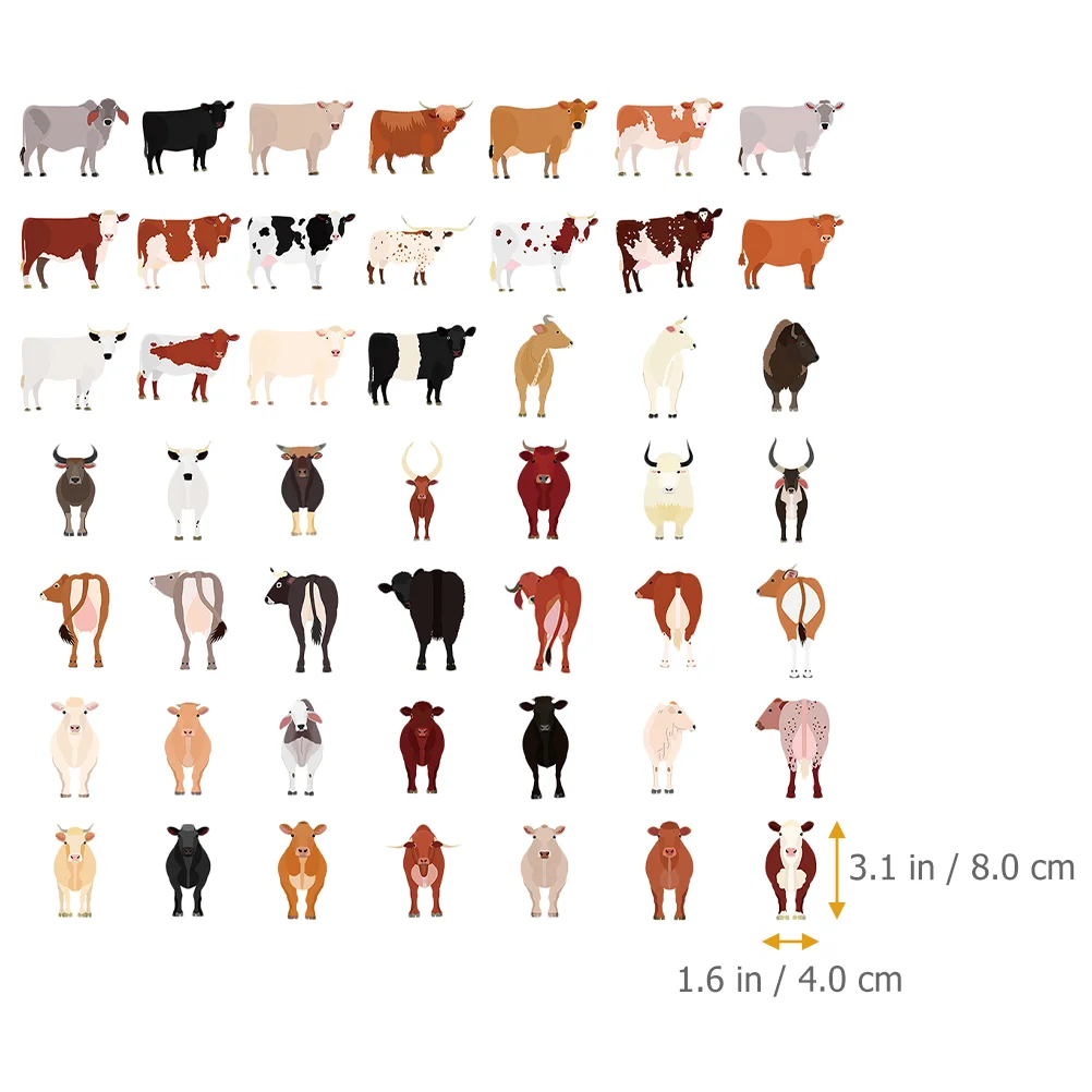 

150pcs Paper Sticker Cow Shape Computer Decal Water Flask Decal Decoration