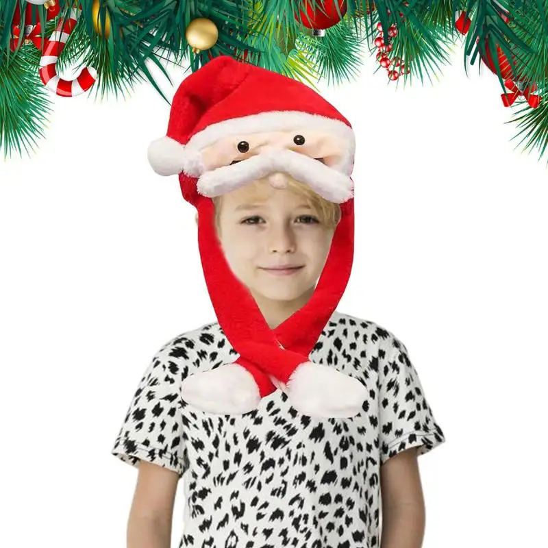 

Santa Hat With Moving Ears Santa Light Up Jumping Hat With Moving Ears Hat Headband For Women Girls