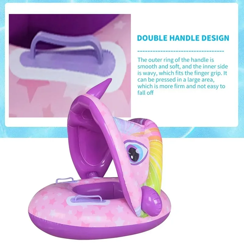 Baby Inflatable Swimming Pool Float Detachable Canopy Kids Water Toy