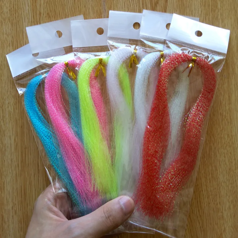 Crystal Shining String Hook Lure Assist Fly Fishing Tool Luminous Silk Twisted Strand String Tying Lure Flies Accessories 1pc